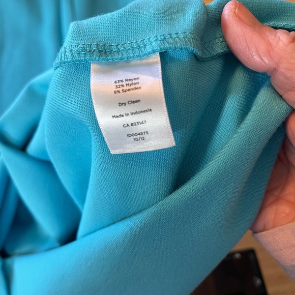 Talbots Woman Turquoise Blue Cap Sleeve Sheath Dress 24W Plus Size - Picture 4 of 7